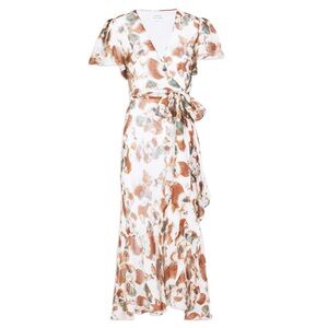 TANYA TAYLOR Women's Blaire Dress, Chalk Multi Linen/ Silk Blend